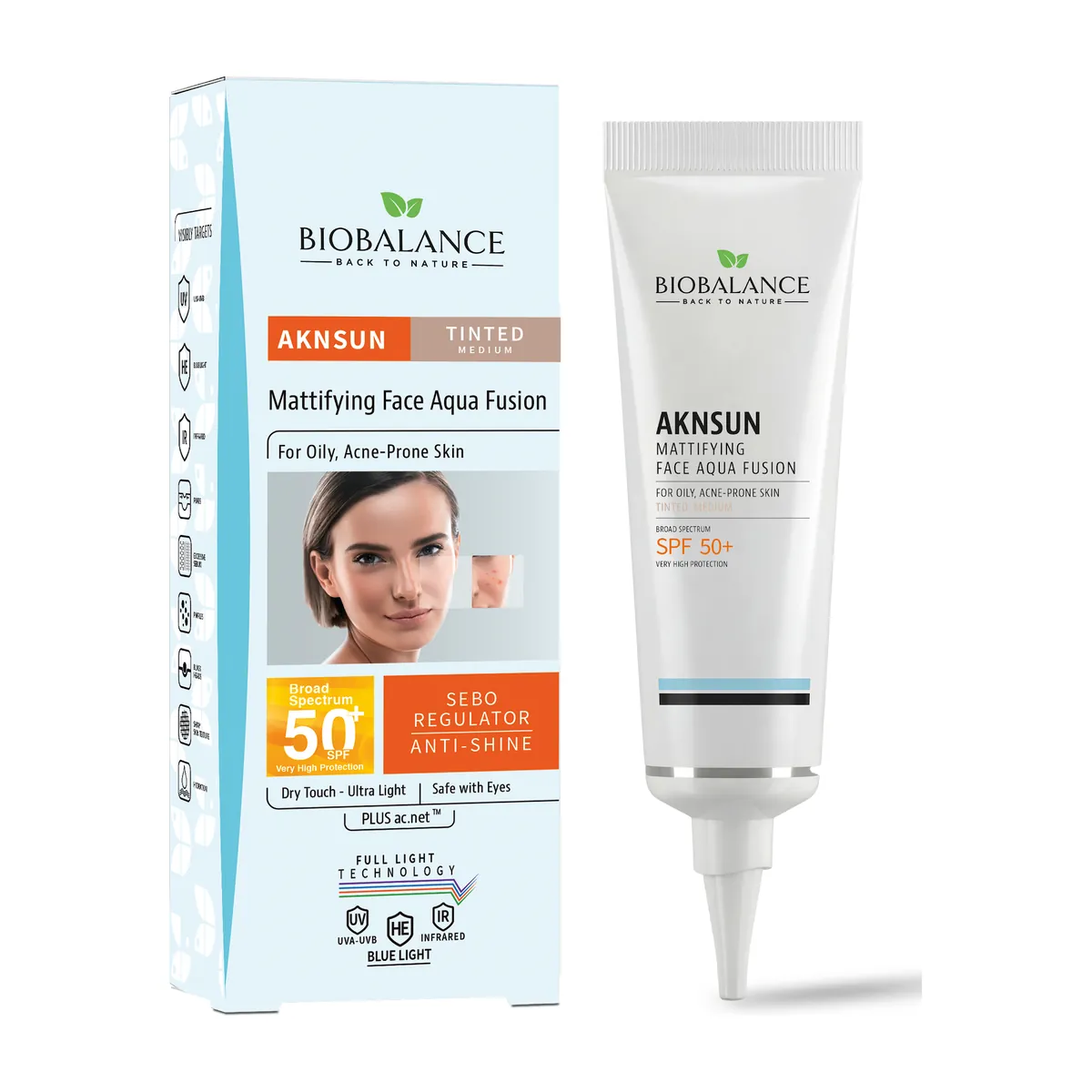 Bio Balance AKNSUN Mattifying Aqua Fusion Tinted Medium SPF50+ 40ml