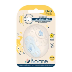 Biolane Anatomical Silicone Pacifiers, Animal Print 0-6M