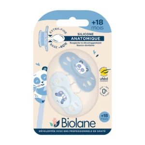 Biolane Anatomical Silicone Pacifiers, Animal Print 18M+