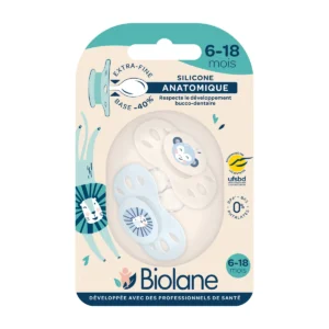 Biolane Anatomical Silicone Pacifiers, Animal Print 6-18M