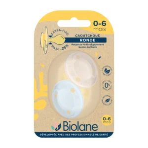 Biolane Round Natural Rubber Pacifiers 0-6M