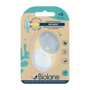 Biolane Round Natural Rubber Pacifiers 6M+