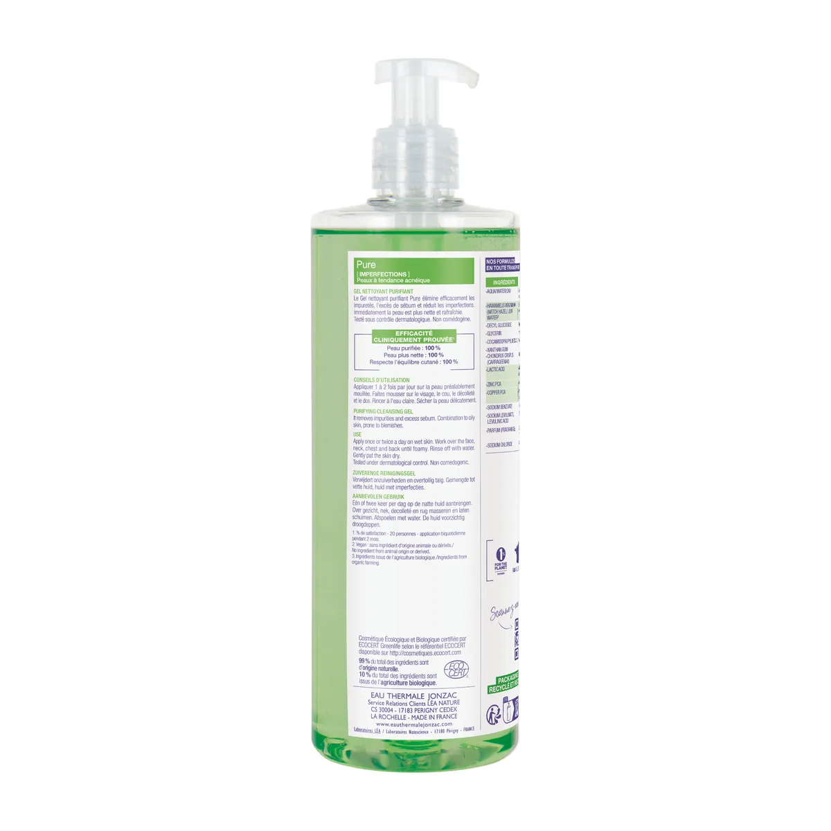 Jonzac Pure Purifying Cleansing Gel - Acne-Prone Skin 500ml