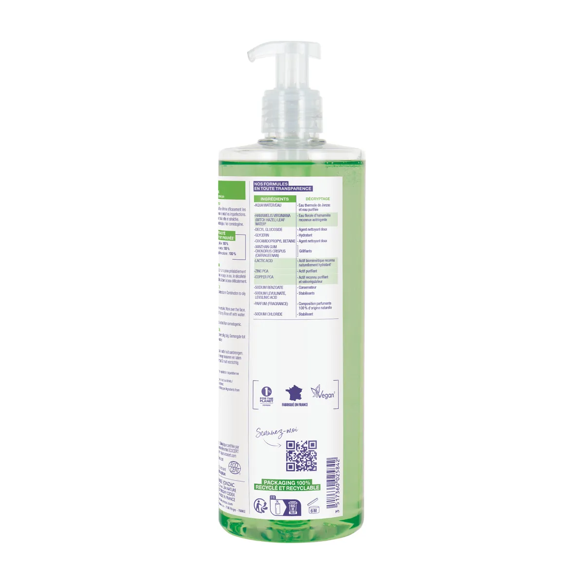Jonzac Pure Purifying Cleansing Gel - Acne-Prone Skin 500ml