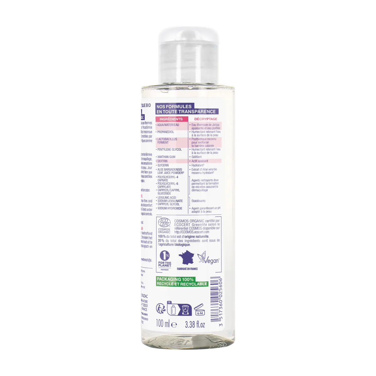 Jonzac Réactive Control Eye Cleansing Micellar Gel 100ml