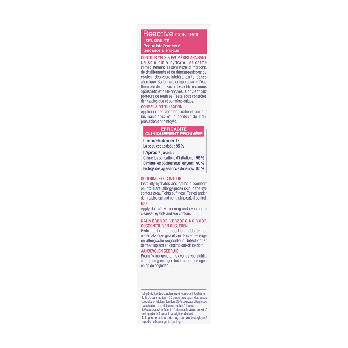 Jonzac Réactive Control Soothing Eye Contour Cream 15ml