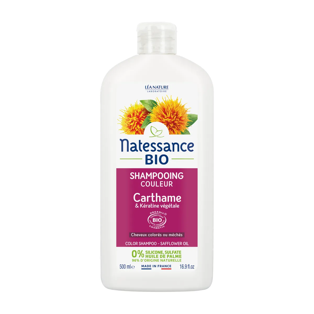 Natessance Colour Shampoo Organic Safflower & Botanical Keratin 500ml