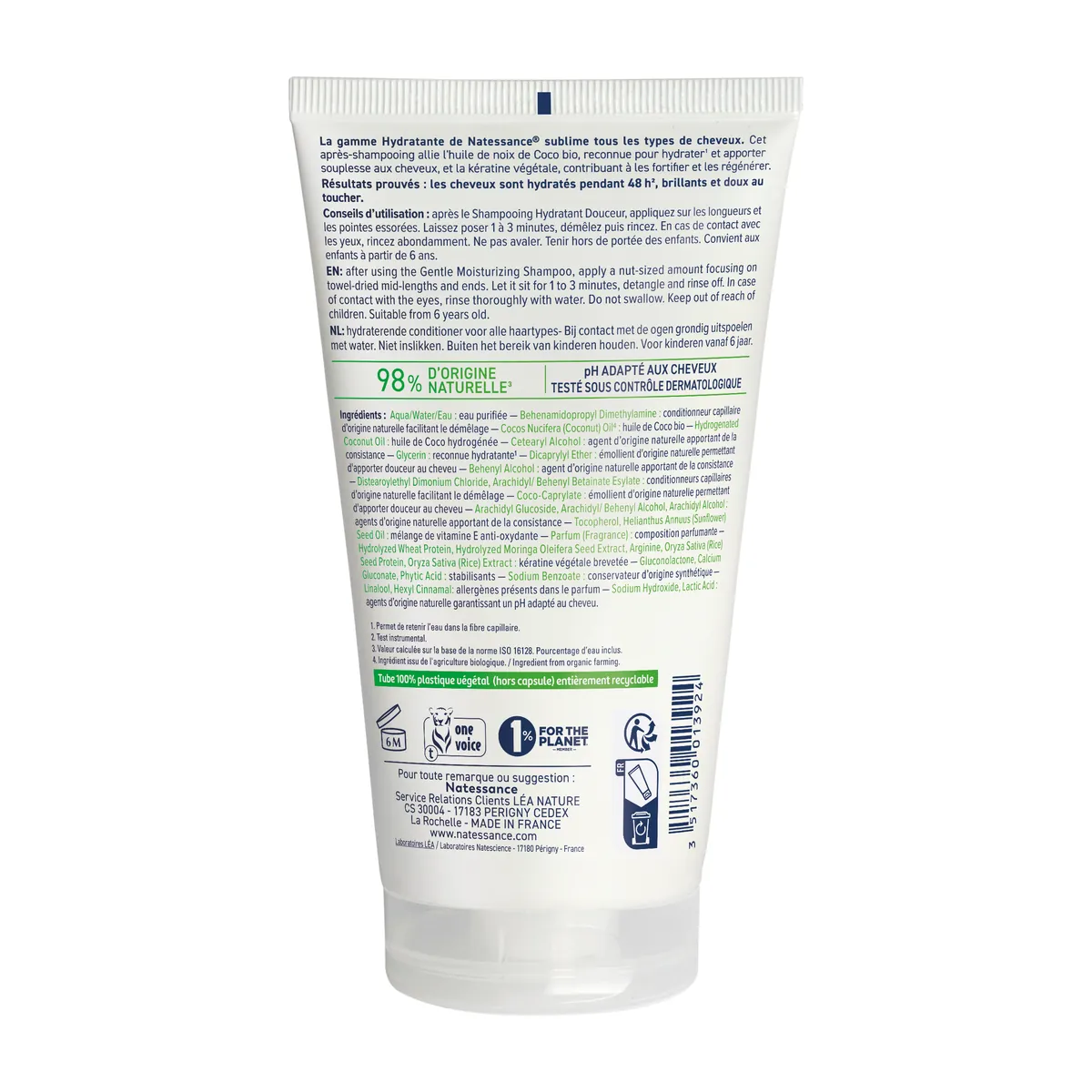 Natessance Extra-Gentle Conditioner Coconut and Botanical Keratin 150ml