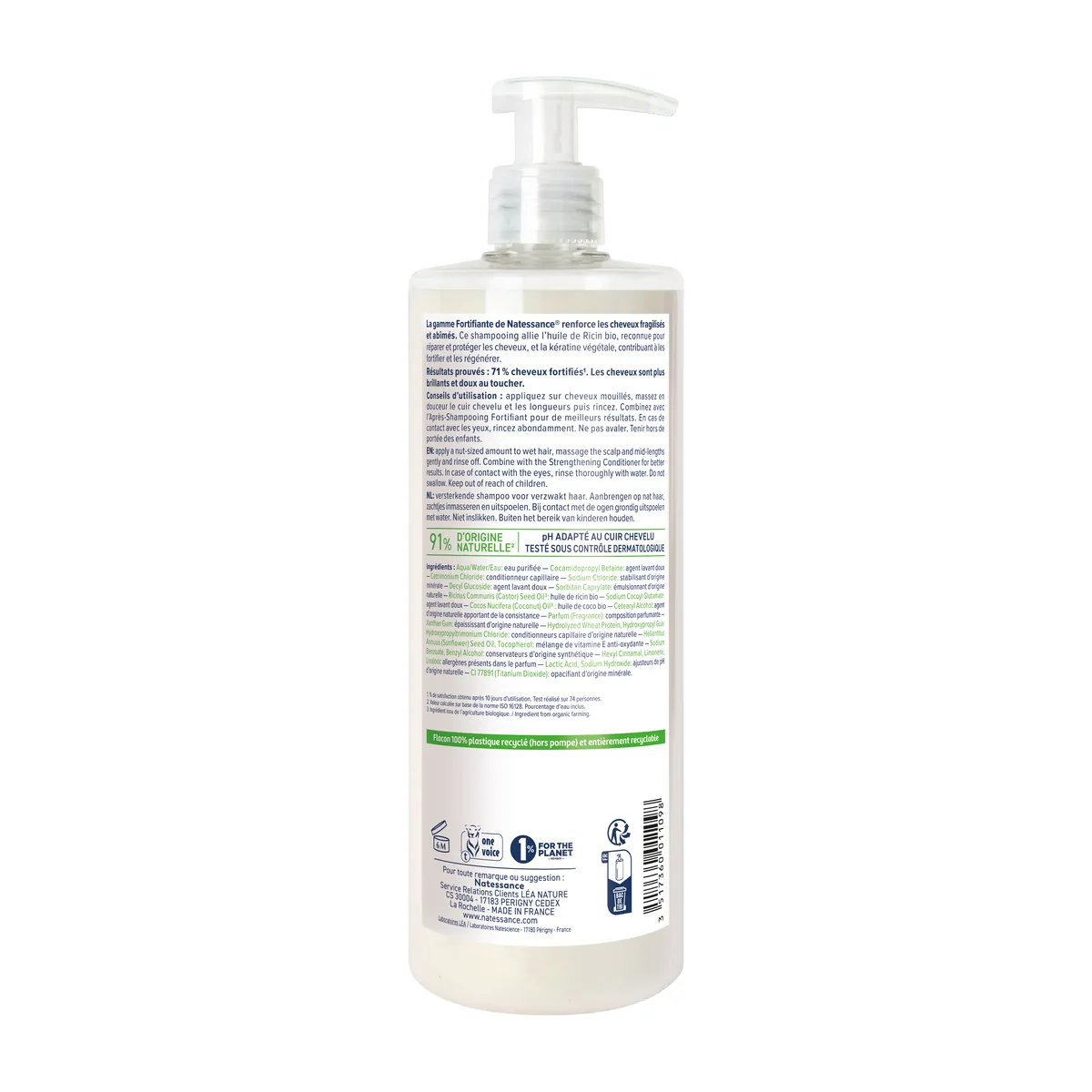 Natessance Fortifying Repairing Shampoo Castor Oil 500ml