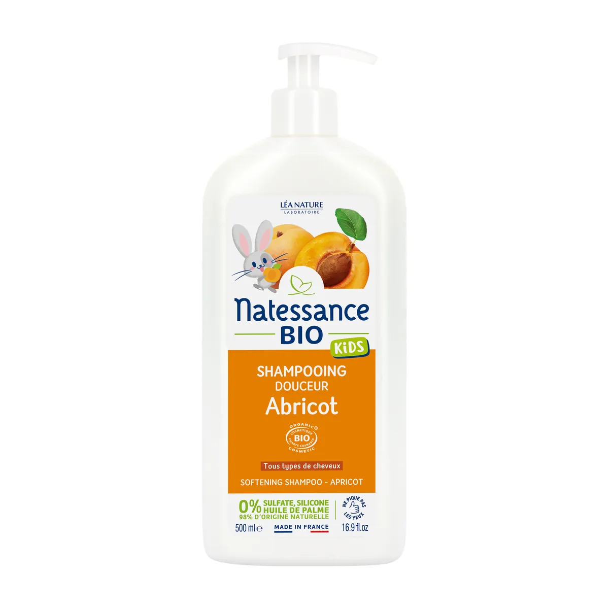 Natessance Kids Ultra-Gentle Shampoo Apricot Organic 500ml