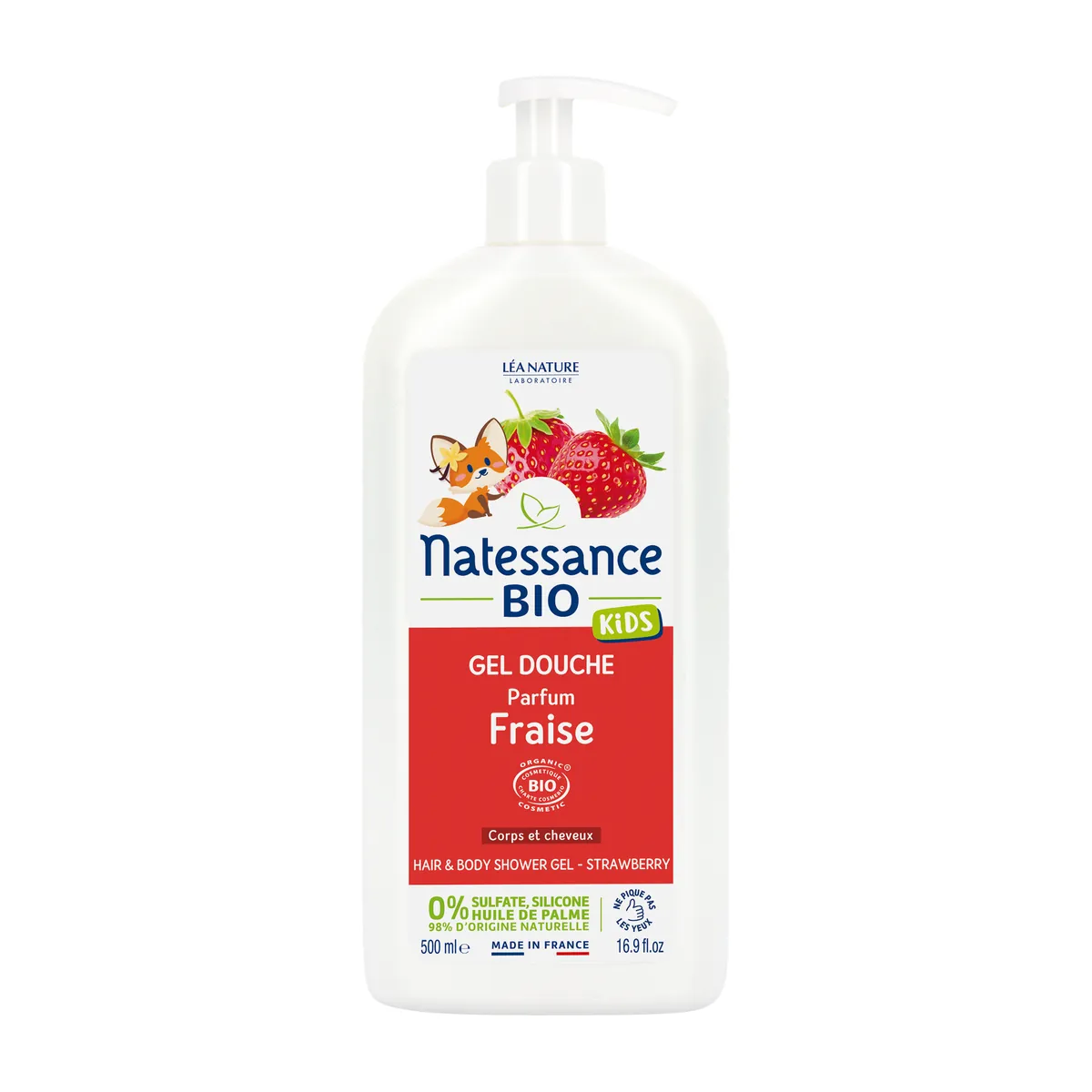Natessance Kids Vanilla Strawberry Shower Gel 500ml