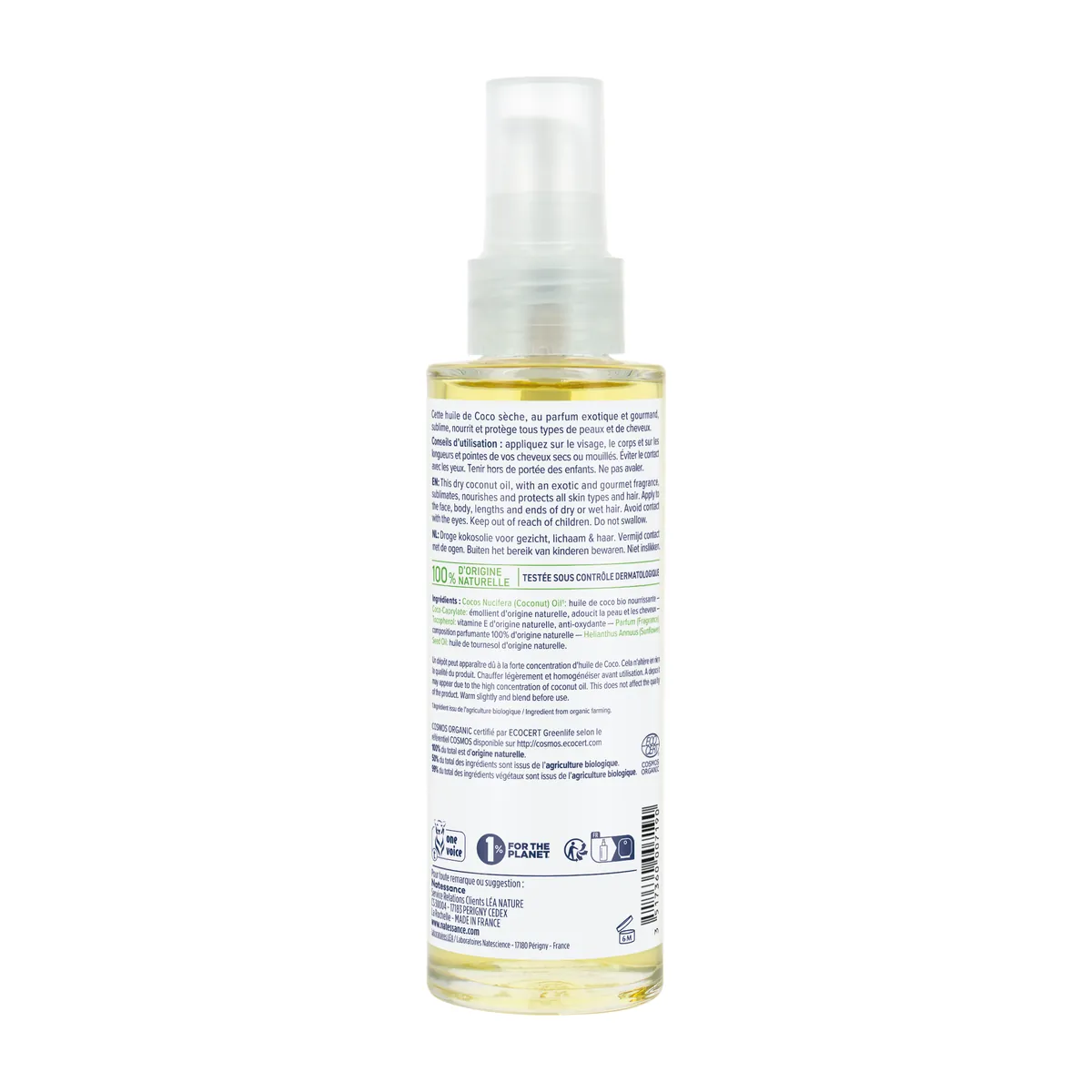 Natessance Organic Coconut Dry Oil Protect And Sublime 100ml