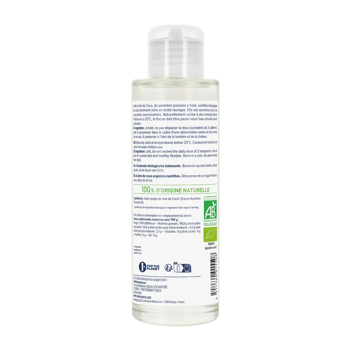 Natessance Organic Coconut Oil 100ml