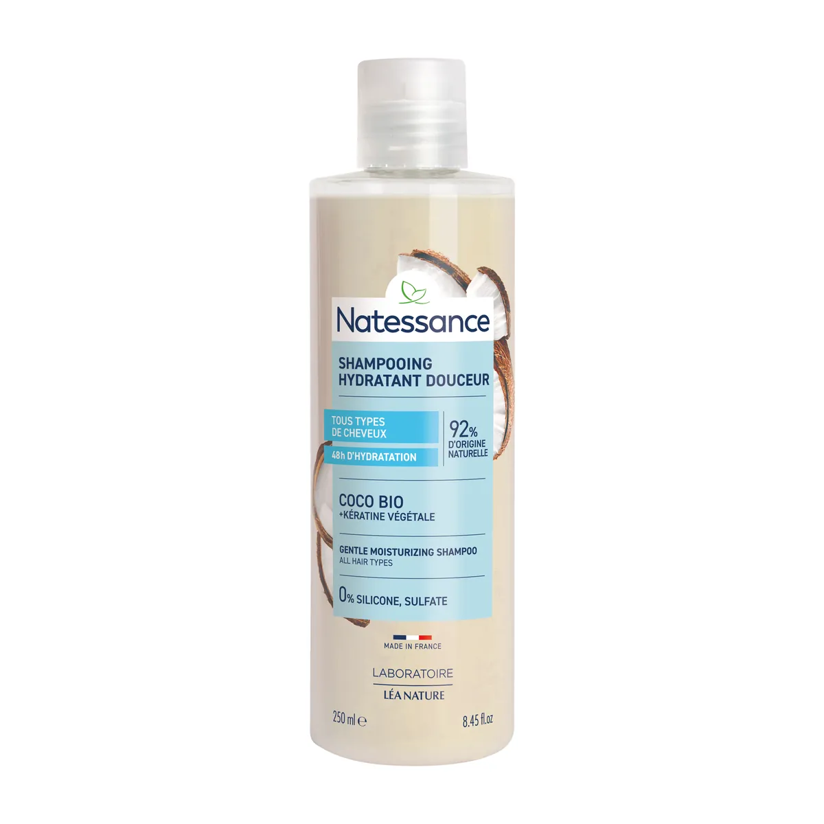 Natessance Shampoo Coconut and Botanical Keratin 250ml