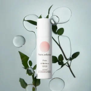 Skincare tube with green leaves